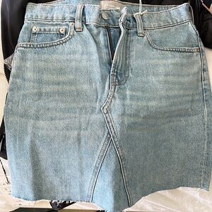 Everlane Jean Skirt ripped hem